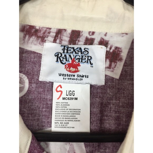 WRANGLER TEXAS RANGER Men's Multi-Colored Graphic Long Sleeve Western Shirt L/G - Picture 2 of 12